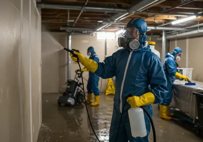 Basement Sanitization and Antimicrobial Treatment process in Kirkland, IL